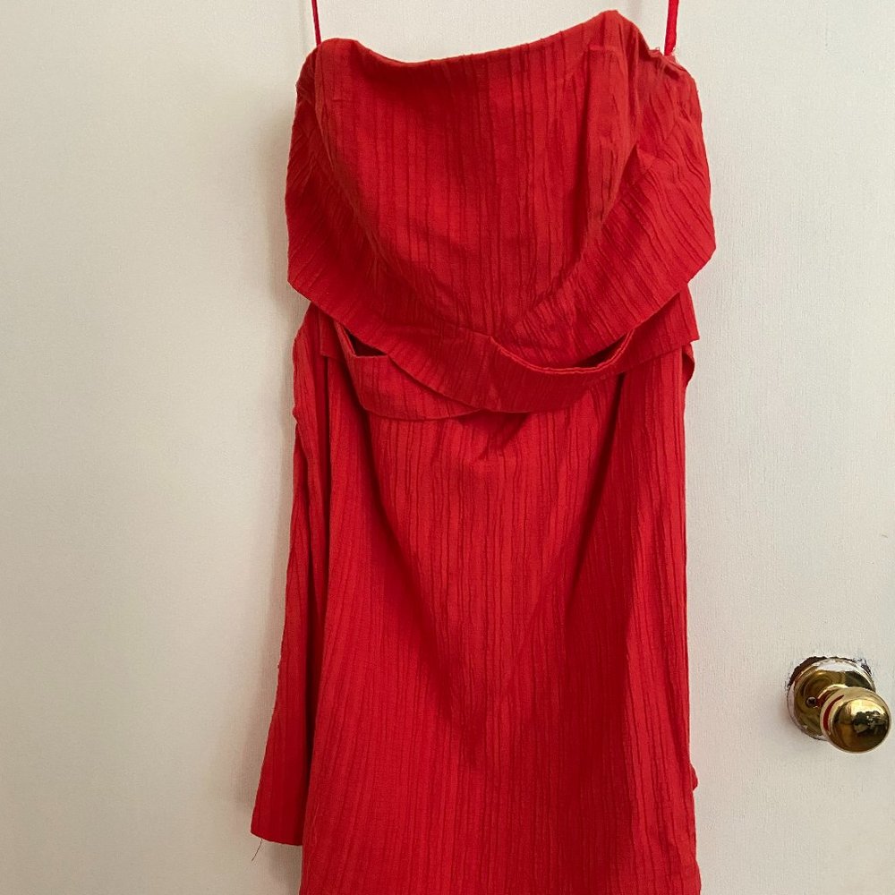 Hello Molly Red Mini Strapless Dress, Size (US 4)